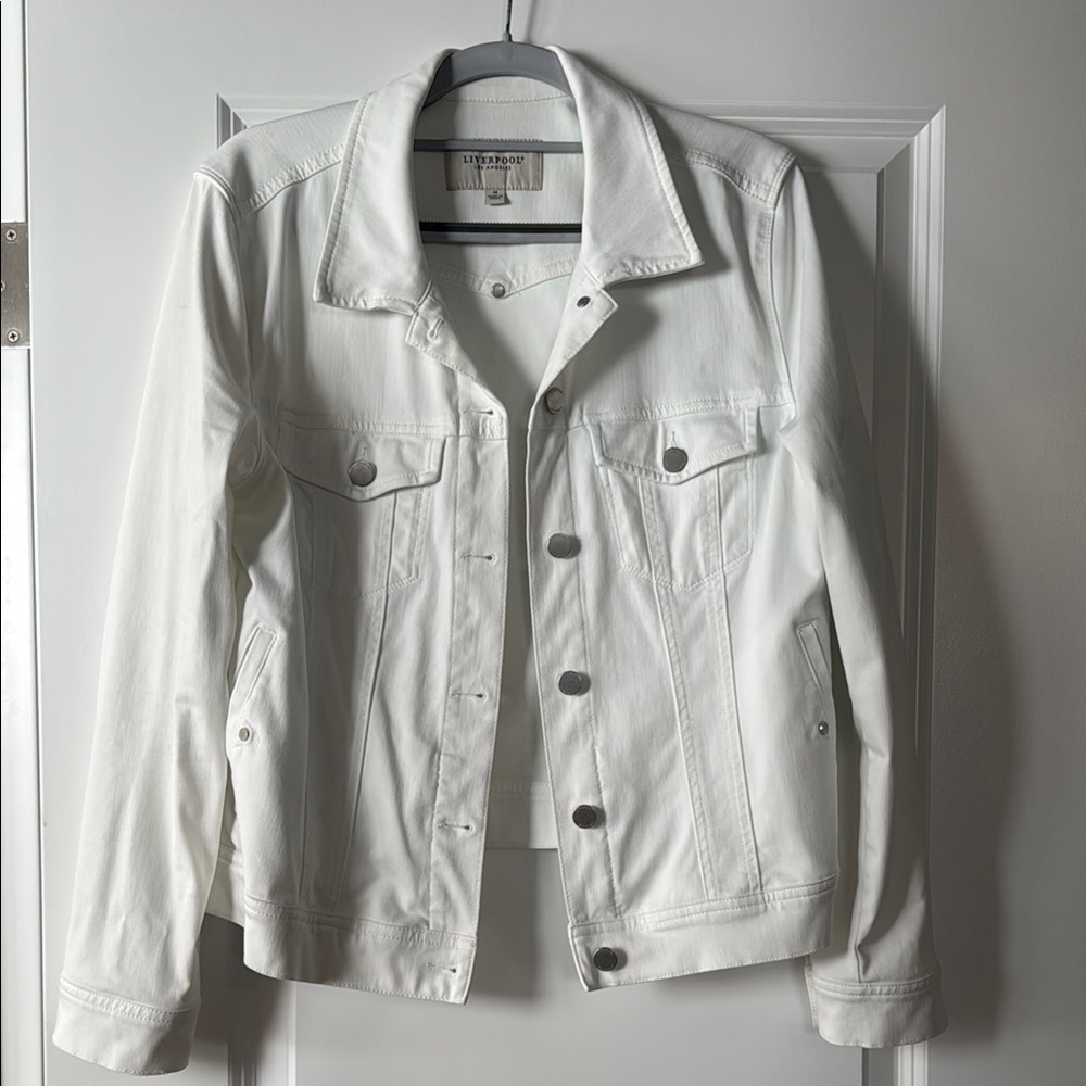 Liverpool White Jean Jacket with Classic Design